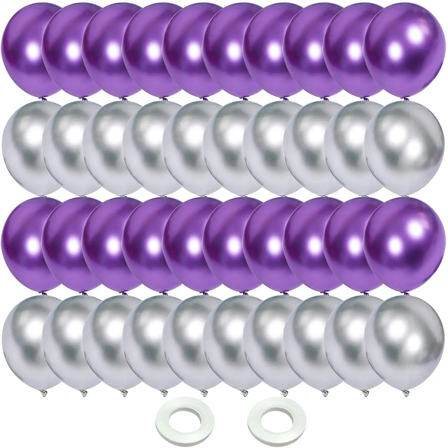 Purple Metallic Balloon And Silver Metallic Balloons For Birthday Retirement Bridal Shower Congrats Graduation Wedding Anniversary Party Decorations