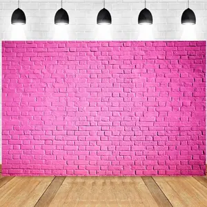 Photography Background Pink Brick Wall Minimalist Style Retro Personal Portrait Photo Studio Backdrop