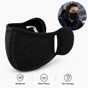 Winter Face Mask with Ear Covers for Cycling, Running & Cold Weather Commuting, Windproof Fleece Face Cover