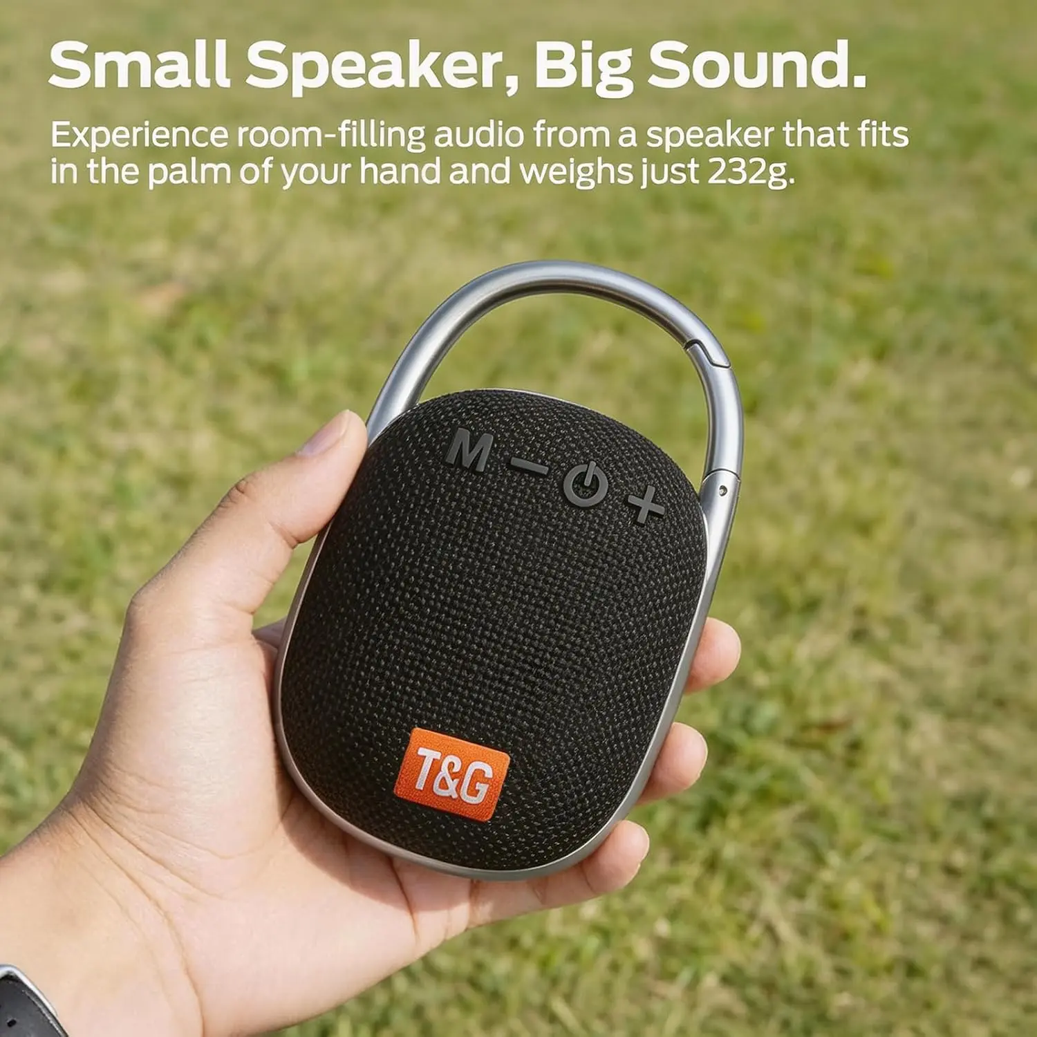 TG321 Clip Portable Speaker Bluetooth, Black | Small and Loud Sound, IPX5 Waterproof , Lightweight, 10H Playing , TF/FM/TWS Support, Gift For Ourdoor Climbing Accessories Audio Smartphone Smartphone, Tf/Usb/Fm, Mini Portable, Outdoor Wireless Speaker