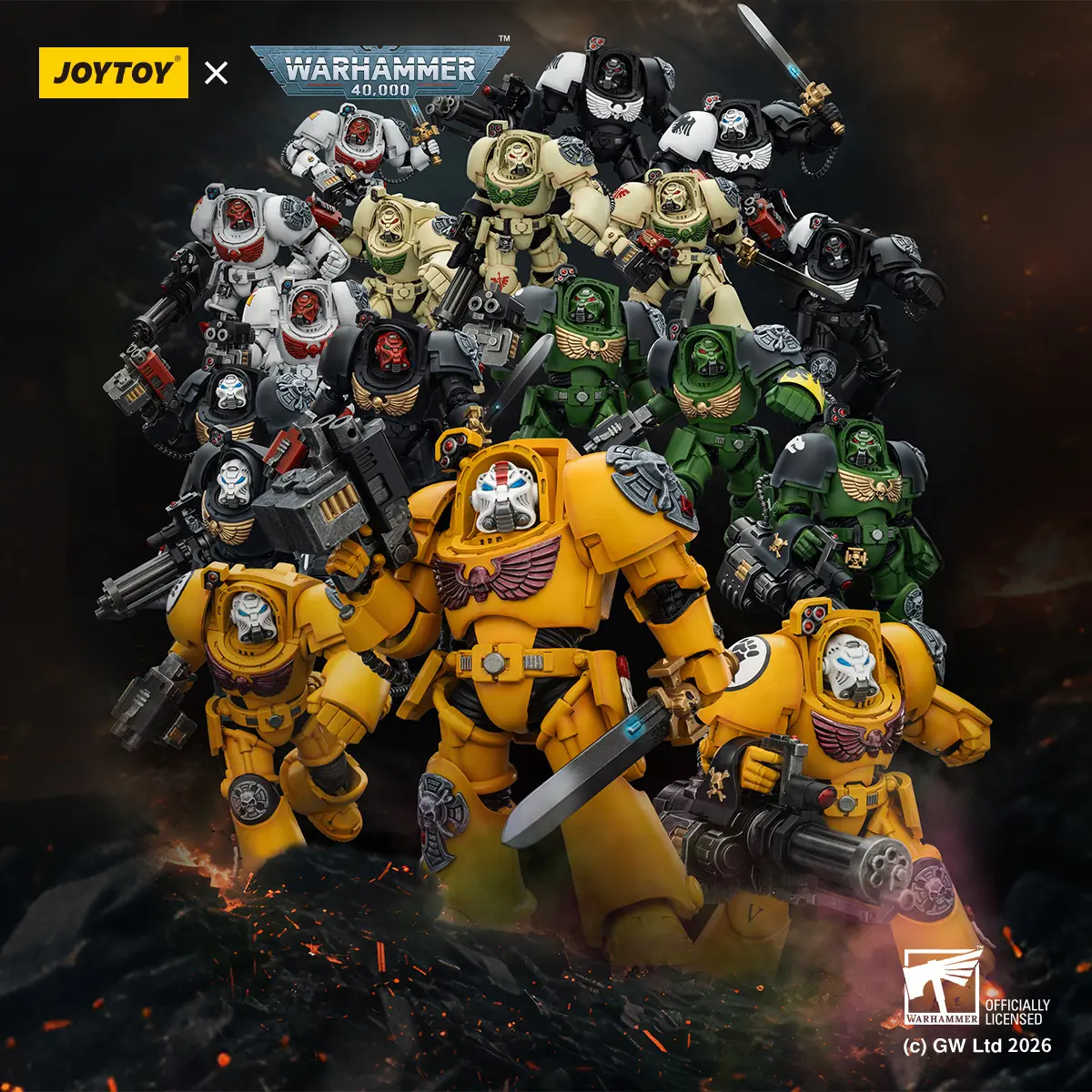 JOYTOY Warhammer 40k 1/18 Action Figures Terminator Black Templars Dark Angels Imperial Fists White Scars Salamanders