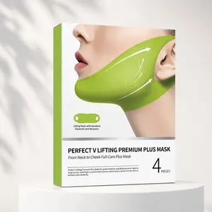V Line Face Lift Mask | Cactus Collagen Double Chin Reducer for Jawline Contouring | Firming Ear Hook Hydrogel Masks & Skin Repairing