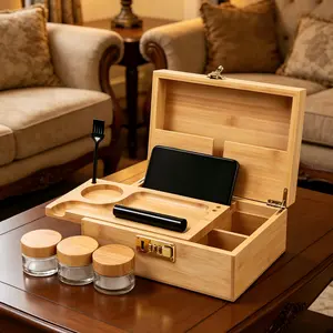 High-quality solid wood flip-top password box / Can store valuables and tea / Creative birthday/holiday gift for boyfriend