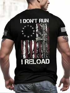 Men's Summer Fitted Letter Print Round Neck Short Sleeve Shirt, Casual Outdoor Sports Fitness Gift Tee, Gym Workout Shirt, High-Quality Knit Fabric, Top-Selling Shein