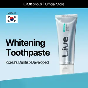 Live Orals Whitening Toothpaste 80g - Fluoride-Free Stain Removal, Strengthens Enamel, Natural Ingredients, Fresh Mint Flavor