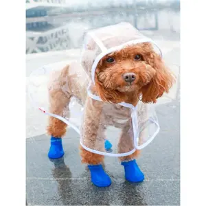 Transparent Waterproof Dog Raincoat - Full Body EVA Material Hooded Raincoat (Recommended to Buy One Size Larger; Please Measure Your Pet's Body Size Before Purchasing to Ensure a Comfortable Fit)
