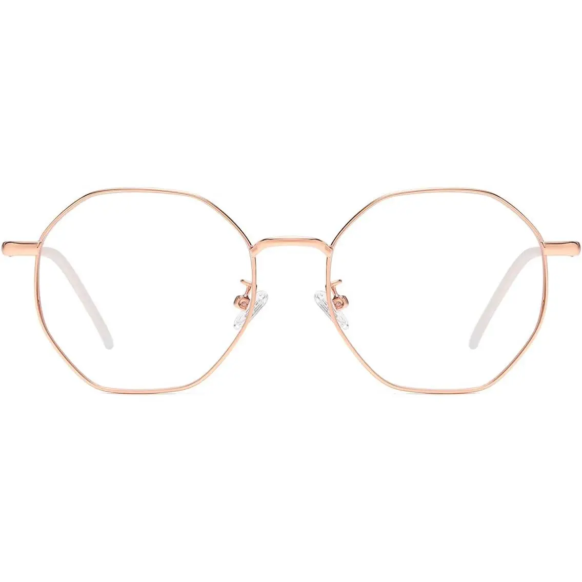 Blue Light Glasses for Women Men  Octagonal Metal  Frame Computer Glasses
