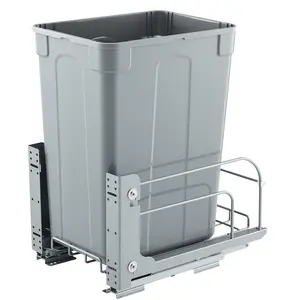 【Father's Day】VEVOR Pullout Trash Can for Kitchen Cabinets,  , 35 QT Garbage Waste Recycling Bin, Under Mount Waste Container, with Heavy Duty Metal Soft Close Sliding System and Door Kit, for Sink, Under Counter