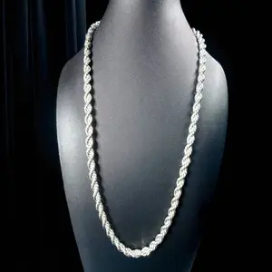Real Silver Rope Chain 7MM Silver 925 Pure Warranty 2 Years Necklace Gift Dainty Necklace