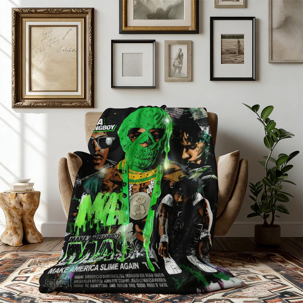 Countdown Sale! NBA YoungBoy MASA | Premium Flannel Throw Blanket | Make America Slime Again | Ultra-Soft & Cozy for Hip-Hop Fans Suitable for all four seasons A gift suitable for fans, friends and children and it can express deep love.