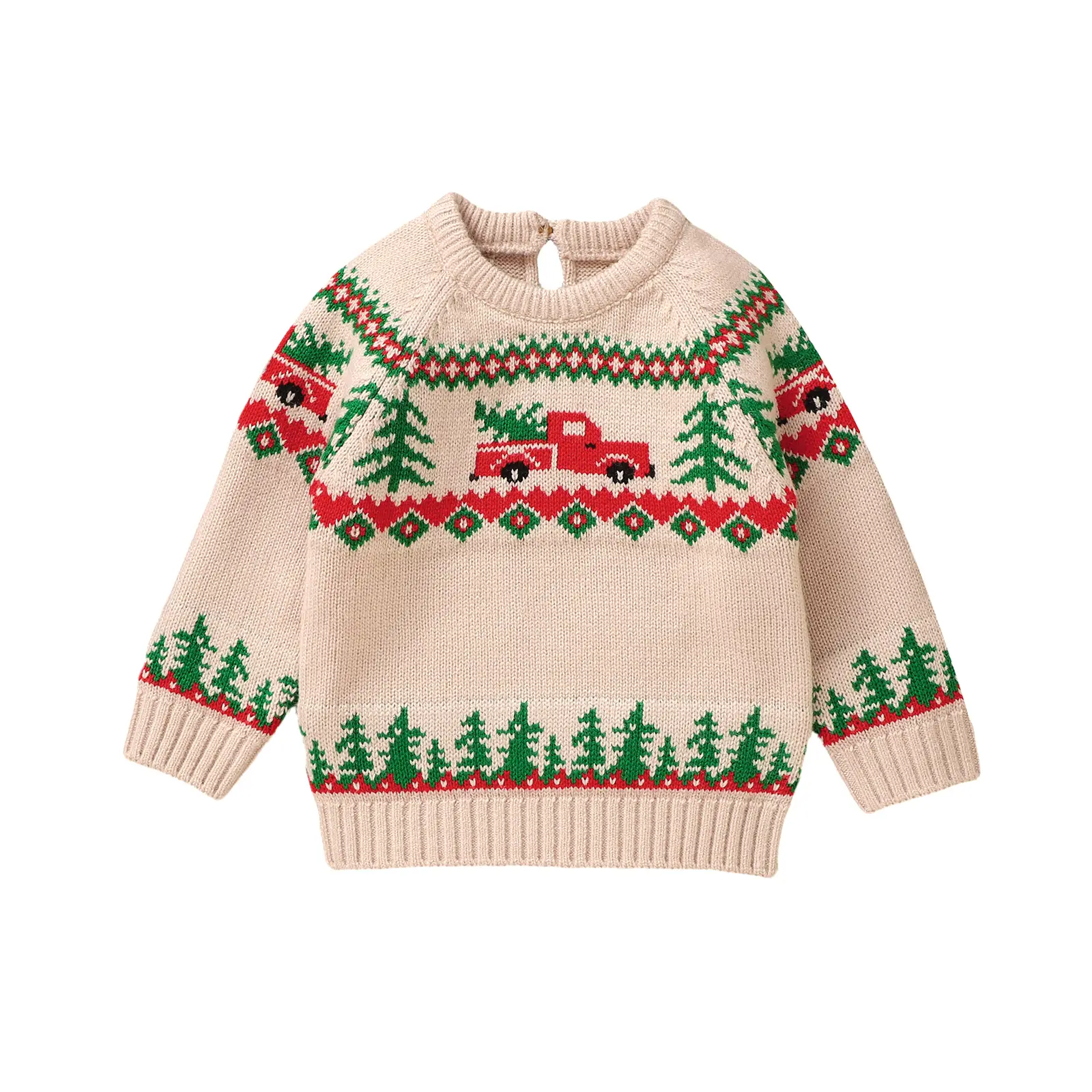 Meihuida Baby Boys Girls Christmas Jumpers Knitted Sweaters Long Sleeve Tree Print Pullover Knitwear Toddler My First Christmas Outfits