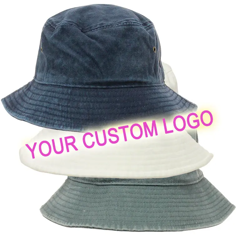Your Custom Logo on Vintage Washed Bucket Cap #MH3723-CUSTOM