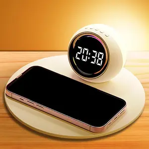 3-in-1 Wireless Charger Alarm Clock Night Light for Bedroom Office Dorm | 15W Fast Charging Qi Compatible | LED Digital Clock with Snooze 12/24H | Touch Control Dimmable Night Light | Sleek White Minimalist Design for iPhone Android All Qi Phones