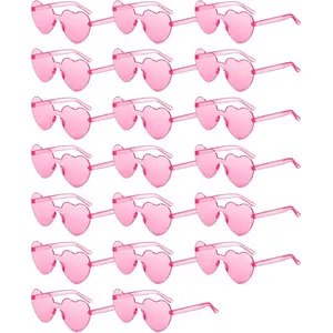 20pcs Heart-Shaped Sunglasses for Women, Fashionable Valentine's Day Wedding Party Single Party Glasses, PC Frame Material, Fashionable Frames Sunglasses