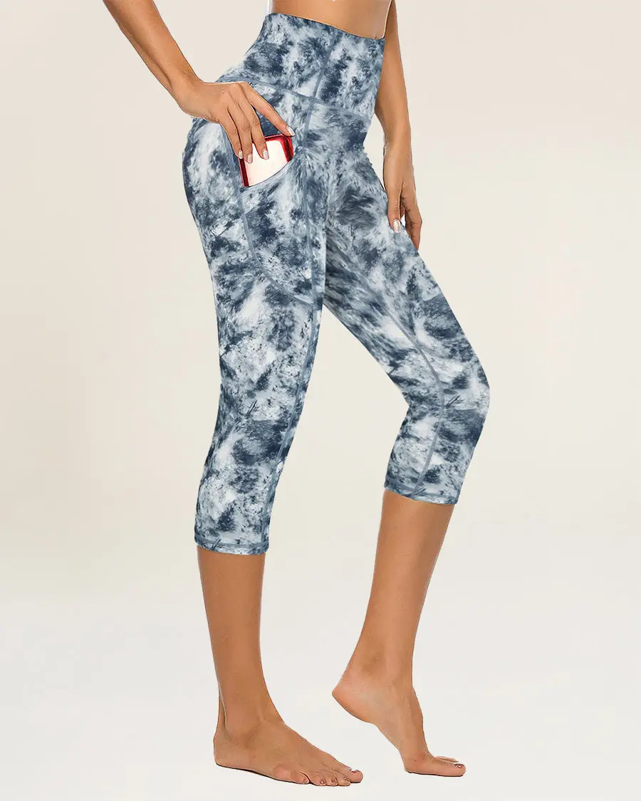 Women's Performance High-Rise Capri Leggings, Tummy Control Sports Leggings, Stretch Fabric Activewear Yoga Pants, Tummy Control Leggings, Yoga Pants Activewear