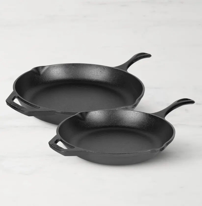 Lodge Chef Seasoned Cast Iron Skillet, Set of 2
