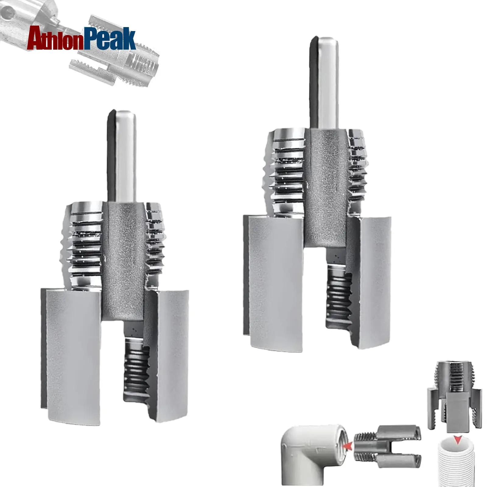 Dual-Function Pipe Threading Tool - 1/2"-3/4" PVC/Plastic Pipe Integrated Internal & External Cutter, No Metal Parts, Ideal for Plumbing DIY Repairs & DIY Enthusiasts