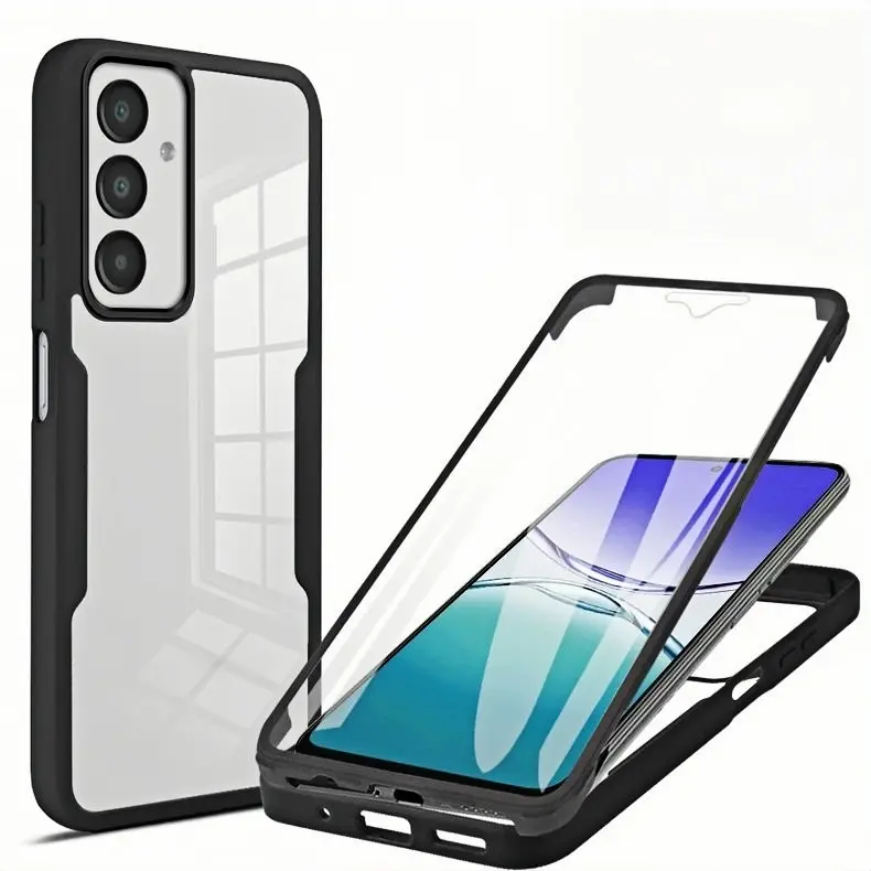 Full-Body Rugged Clear Phone Case,for Samsung Galaxy A17/A16 5G Case,Shockproof TPU+PC Protective Cover with Built-in Screen Protector,Anti-Scratch,Drop-Proof
