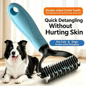 Pet Comb for Teddy and Golden Retriever, Knot-Free Dog Brush, Long Hair Cat Grooming Tool, Float Hair Remover, Thinning Brush, Smooth Fur Cleaner, Deshedding Brush