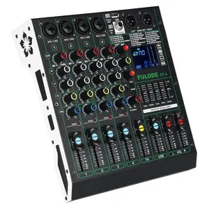 4-Channel Audio Mixer for DJs & Streamers | 99 DSP Effects, 5-Band EQ, 48V Phantom Power | USB Live Streaming + Vocal Removal | Professional Sound Board with 4 XLR Inputs | Studio Quality Recording Gear