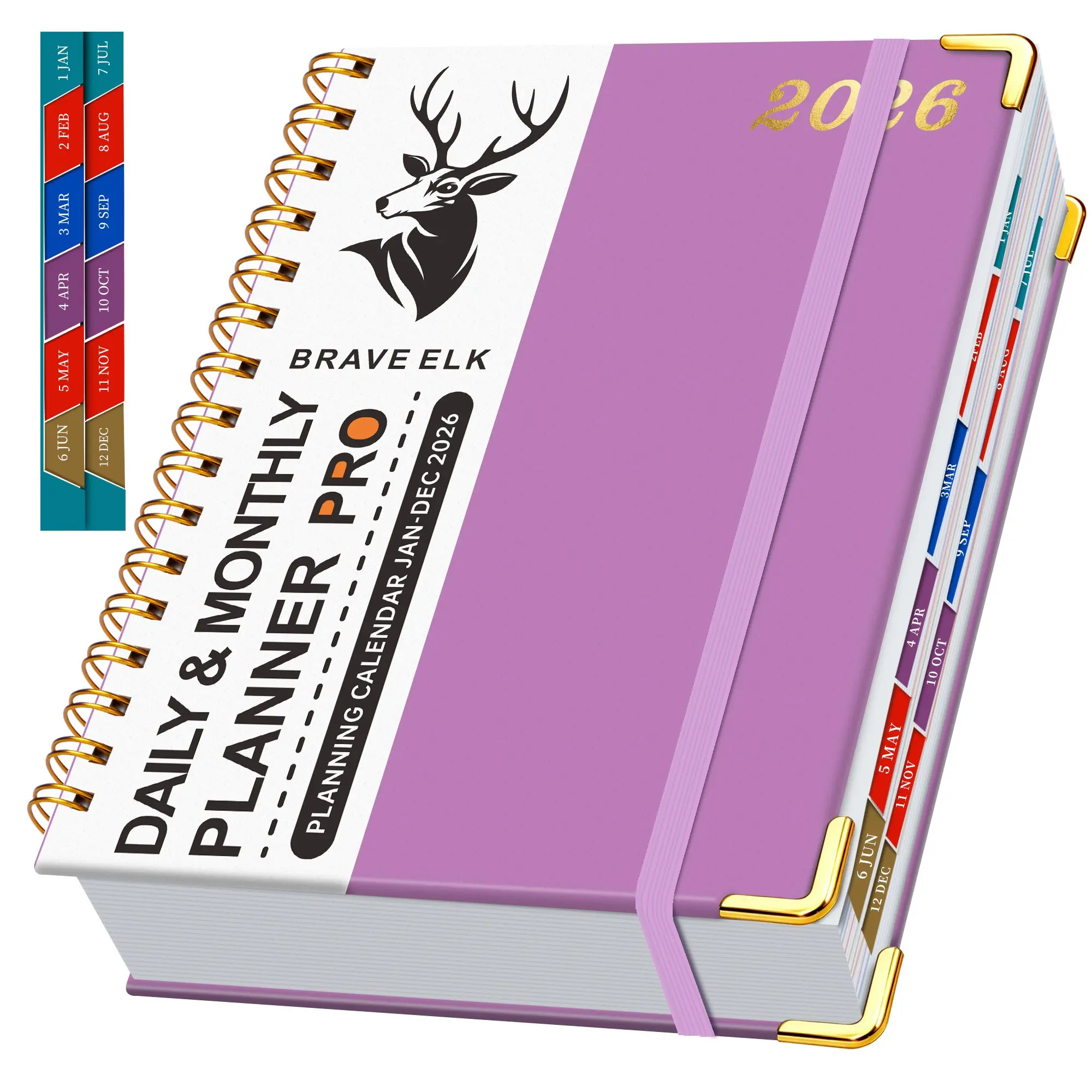 2026 Dual-Line Spiral Bound Planner Calendar, Schedule Planner, Productivity Planner, 400 Pages, 12 Months Weekly Monthly Plan, Boost Learning Efficiency, Memo, Time Management, Personal Organizer