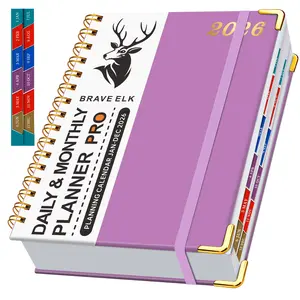 2026 Dual-Line Spiral Bound Planner, 400 Pages, 12 Months Weekly Monthly Plan, Boost Learning Efficiency, Memo, Time Management, Personal Organizer