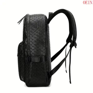 oein Men's Stylish Woven Backpack - Large Capacity Business Casual Laptop Bag with Multiple Compartments, Adjustable Straps & Padded Comfort for Daily Commute, School, or Work, Sleek Accessory, Travel Backpack