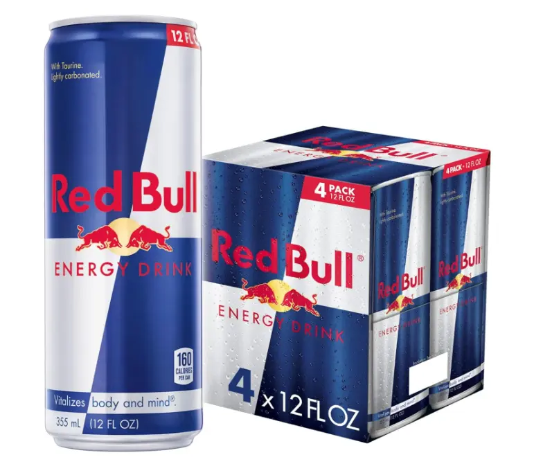Red Bull Energy Drink with 114mg Caffeine plus Taurine & B Vitamins, 12 Fl Oz, Pack of 4 Cans