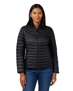32º DEGREES Women's Quilted Ultra-Light Down Packable Puffer Jacket | Layering |Semi-Fitted | Zippered Pockets | Water Repellent, Black, X-Small