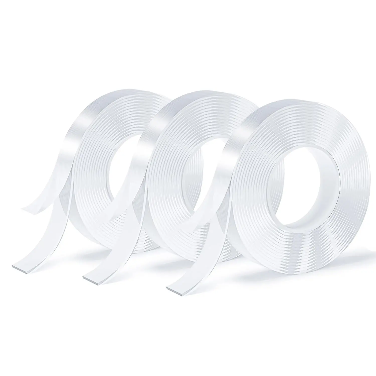 3 Rolls Double Sided Nano Tape, Transparent Traceless Adhesive Tape, Removable, Washable, Reusable, 9.85ft Per Roll, Ideal for Carpets, Photo Walls, Double Sided Tape