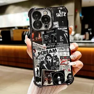 Gosu.casestoree Horror Movie Halloween Protective Smartphone Cover - Customized Scary Scream Terrifier Electroplated Case, Impact-Resistant, Shockproof for iPhone 17/16/15/14/13/12 Max Pro, Phone Accessories, IPSJDPT3 Gift