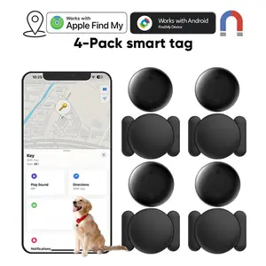 4PCS GPS Tracker for Car,Mini Trackers Device with Magnetic Case-No Monthly Fee-Best Hidden GPS Trackers,Anti-lost Device,Works with Apple Find My