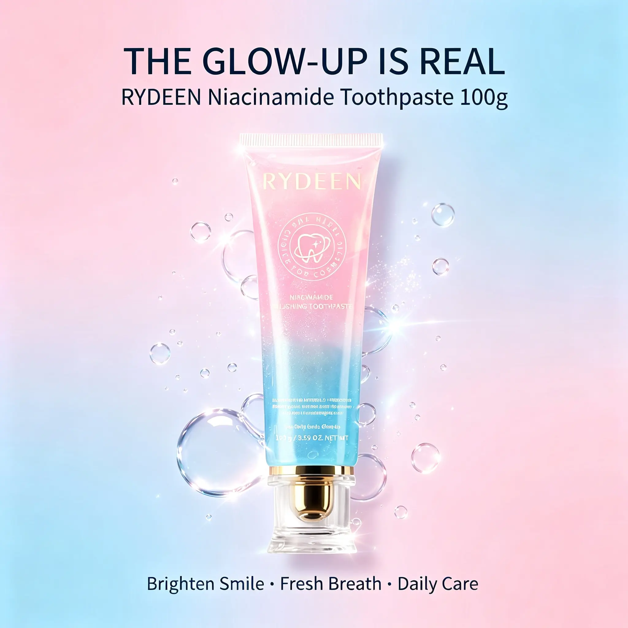RYDEEN Niacinamide Polishing Toothpaste - 100g, Daily Oral Cleansing, Teeth Whitening, Fresh Breath, Radiant Smile (Beauty & Personal Care Nasal & Oral Care Product)