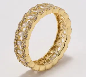 Diamonique Classics Baguette Band Ring, Sterling Silver