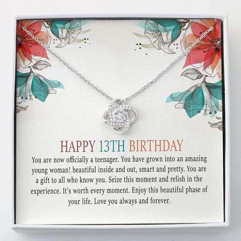 Daughter Necklace, Thirteenth Birthday Necklace 13Th Birthday Gift Girl, Jewelry Message Card, Necklace Gifts For Birthday, Anniversary, Christmas Day, Thanksgiving