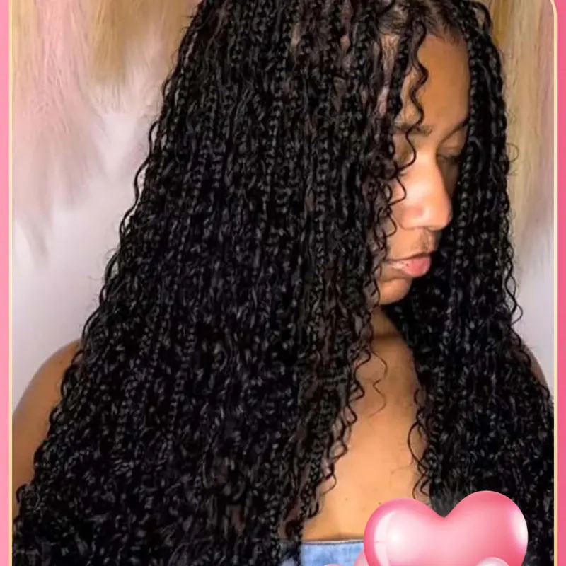Full Lace W-082 Braided Wig, Medium Length Curly Hair Without Bangs, All Season Wear, High-Quality Full Lace Material, Braided Lace Wigs