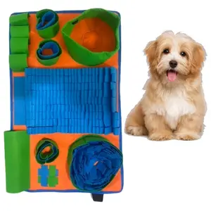 Interactive Dog Sniffing Mat, Dura Poly Fiber Feeding Blanket, Slow Feeder & Search Skills Toy, Scented Food & Hidden Treats, All Breeds
