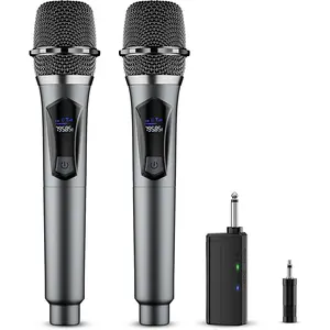 Microphone,Professional Dual Handheld Cordless Dynamic Mic System with Rechargeable Receiver,Karaoke Microphone Set for Singing, Karaoke, Wedding, DJ, Party, Speech,Church,Class Use,PA System