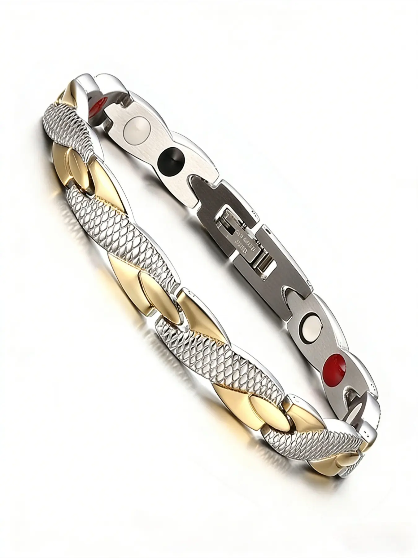 Fashion Stainless Steel Health Energy Magnetic Chain Bracelet, Unisex Jewelry, Stylish Accessory for Men and Women, Cuban Bracelet, Magnetic Bangle Jewelry, Cuban Link Bangle, High Quality Bracelet