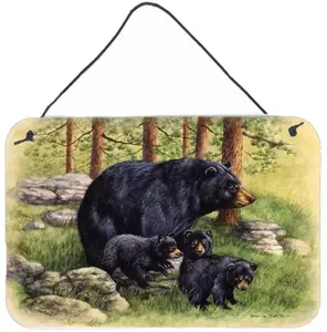 Carolines Treasures BDBA0114DS812 Daphne Baxter Black Bear Hangable Decor Prints, Home Decor for Room Wall or Door Hanging