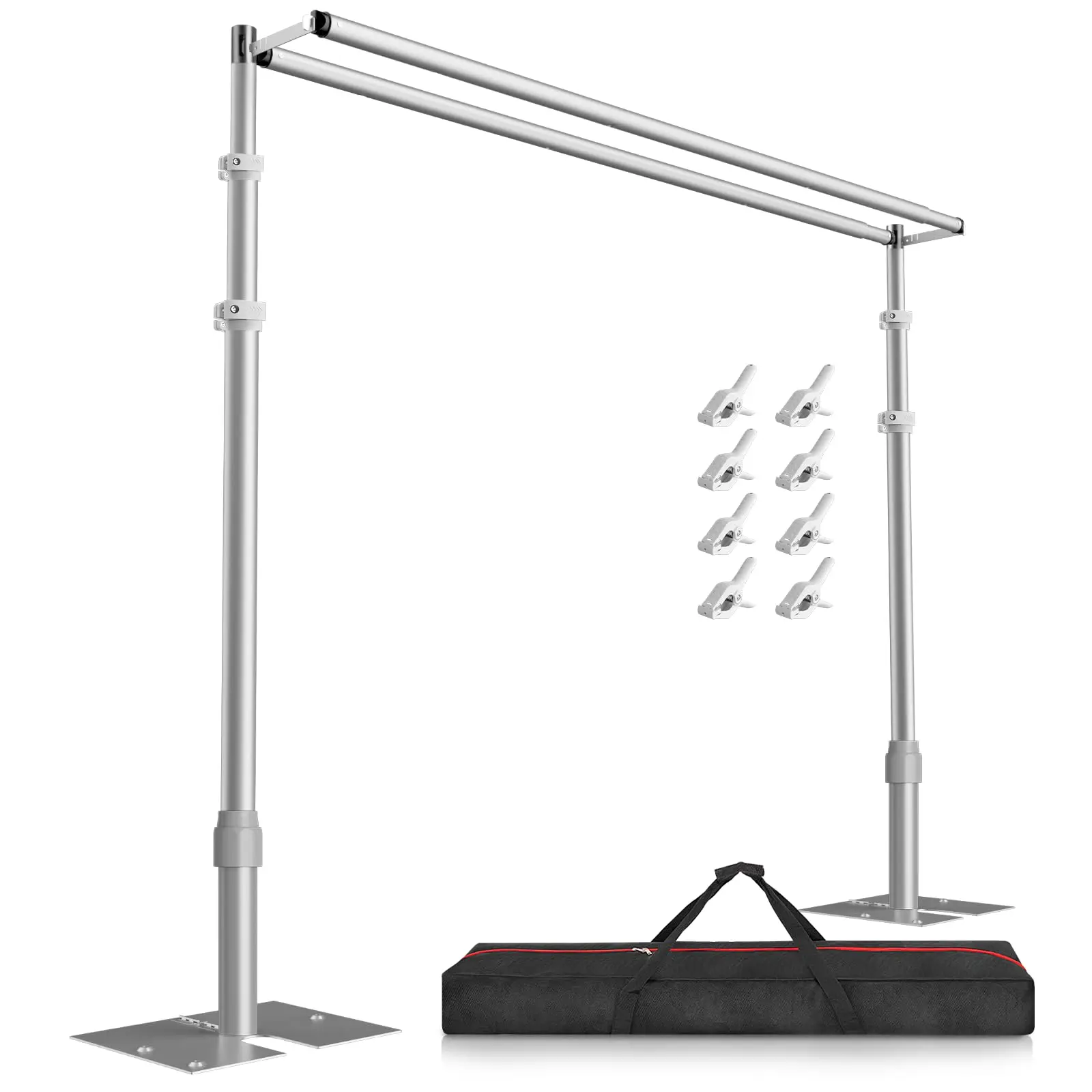 EMART 10x10ft Double or Single Crossbar Pipe and Drape Backdrop Stand Kit, Heavy Duty Backdrop Stand, Adjustable Metal Frame with Flat Base for Wedding Birthday Party Decoration camera  from  tiktok