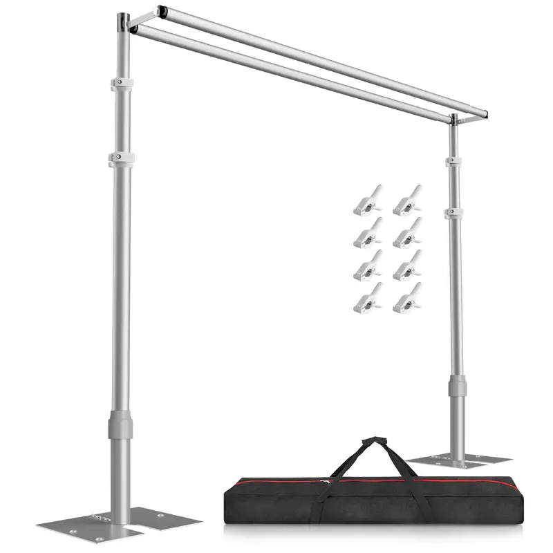 EMART 10x10ft Double or Single Crossbar Pipe and Drape Backdrop Stand Kit, Heavy Duty Backdrop Stand, Adjustable Metal Frame with Flat Base for Wedding Birthday Party Decoration camera from tiktok