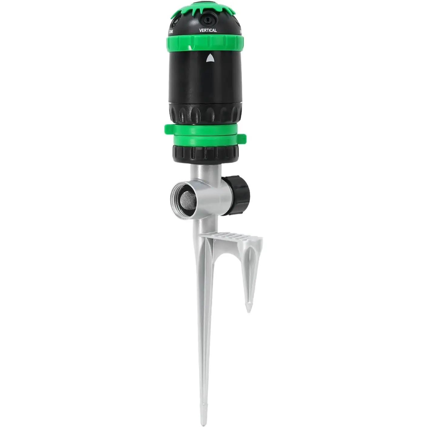 RESTMO Gear Drive Sprinkler with Step Spike Base, 5-Pattern Multi-Adjustable Lawn Sprinklers for Yard, Heavy Duty Watering System for Garden Plant, Flower Bed and Large Area Watering Durable Versatile Outdoor Use