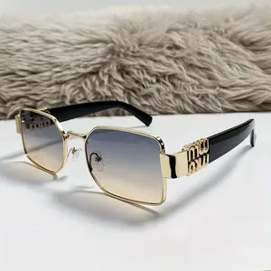 A Pair of Women's Metal Box Luxury Fashion Glasses--Unique Decorative Holiday Gift with Vintage Style