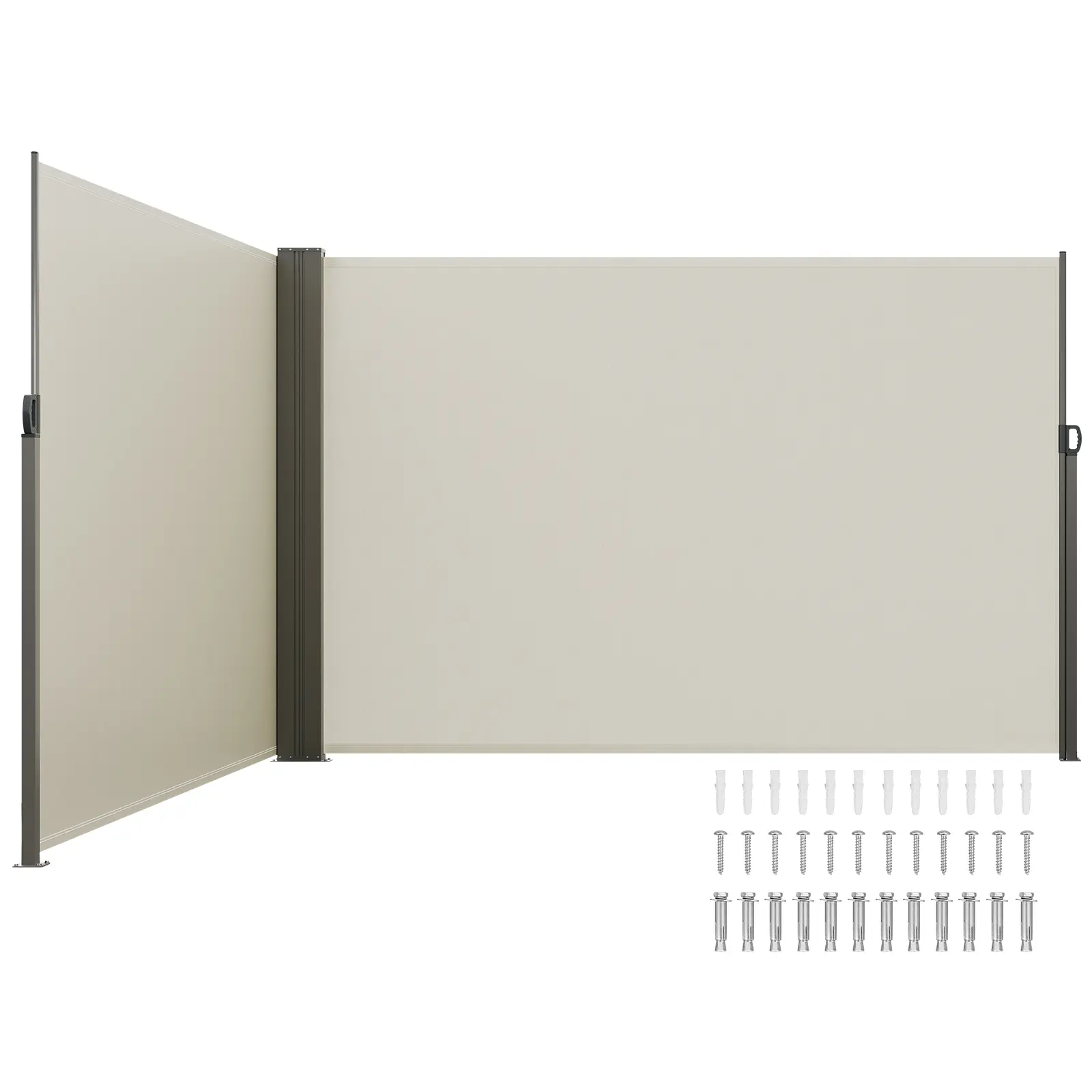 【Summerfinds】VEVOR Modern Retractable Side Awning (79in x 236in), 180g/m² Polyester Waterproof UV 30+ Iron Frame, 2° Tilt on Poles, Easy Install for Patio, Backyard Outdoor Activities Home Improvement