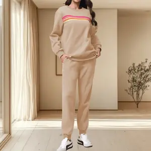 Autumn/Winter Striped Lounge Set | Fall Rainbow Stripe Set   |  Style Lounge Wear  |  Viral Loungewear Set tiktokshopspringglowup