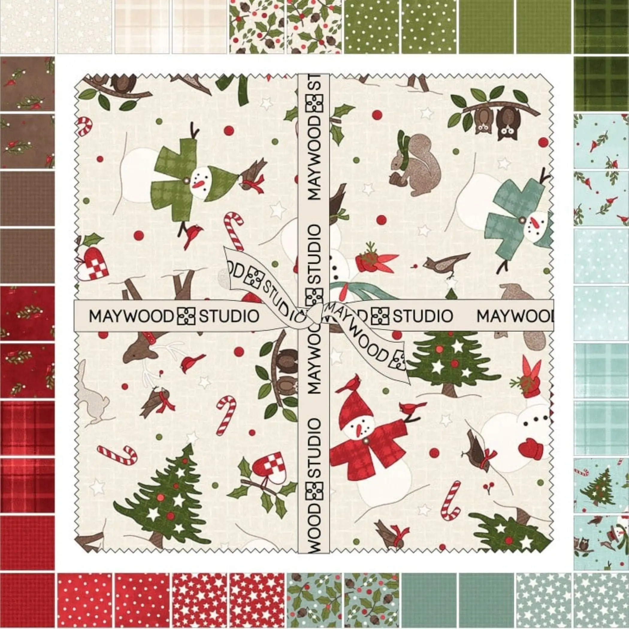 Snowtop Mountain Flannel 10" Squares | Maywood Studio Christmas Layer Cake Fabric Pack