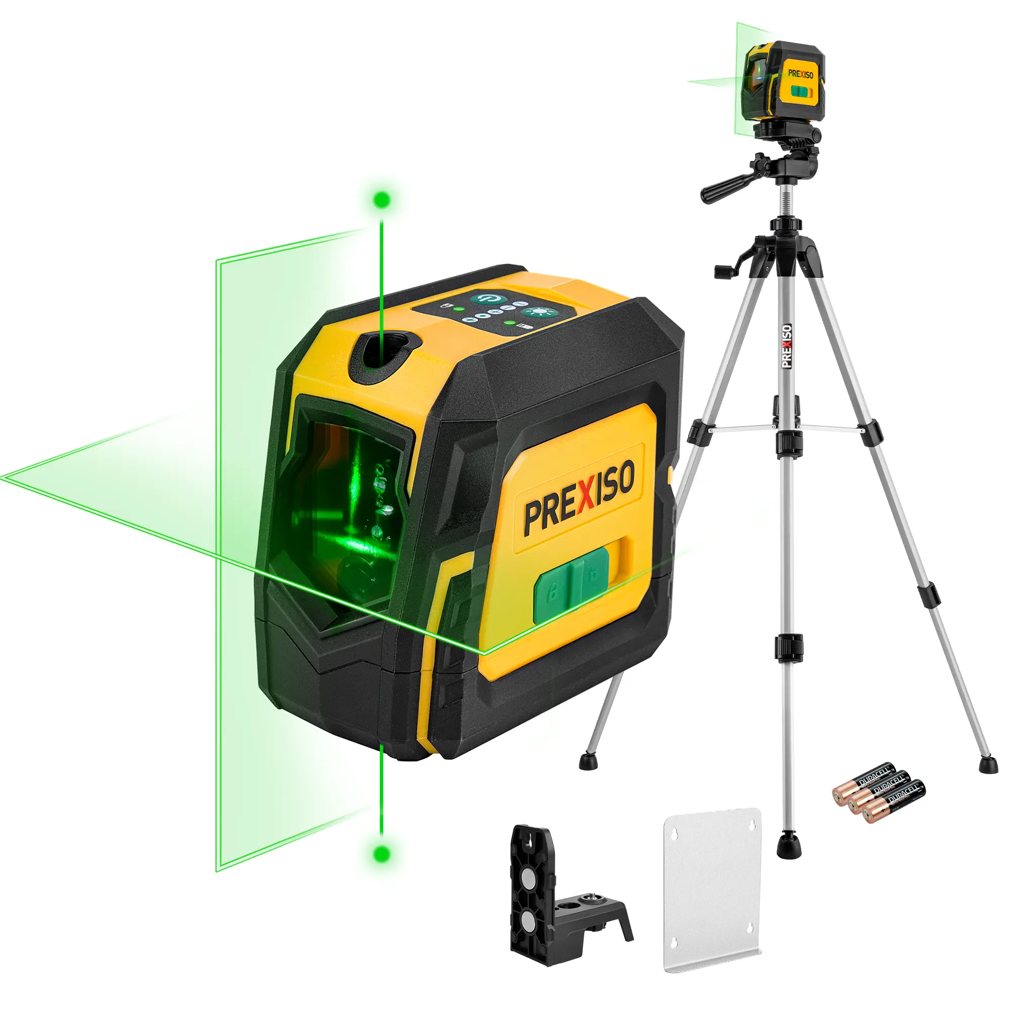 #BacktoSchool PREXISO Laser Level with Tripod & 2 Plumb Dots - 100 Ft Green Point Laser Level Self Leveling - Plumb Spot Alignment Cross Laser Line Tool for Construction, Ceiling, Floor Tile with Magnetic Base