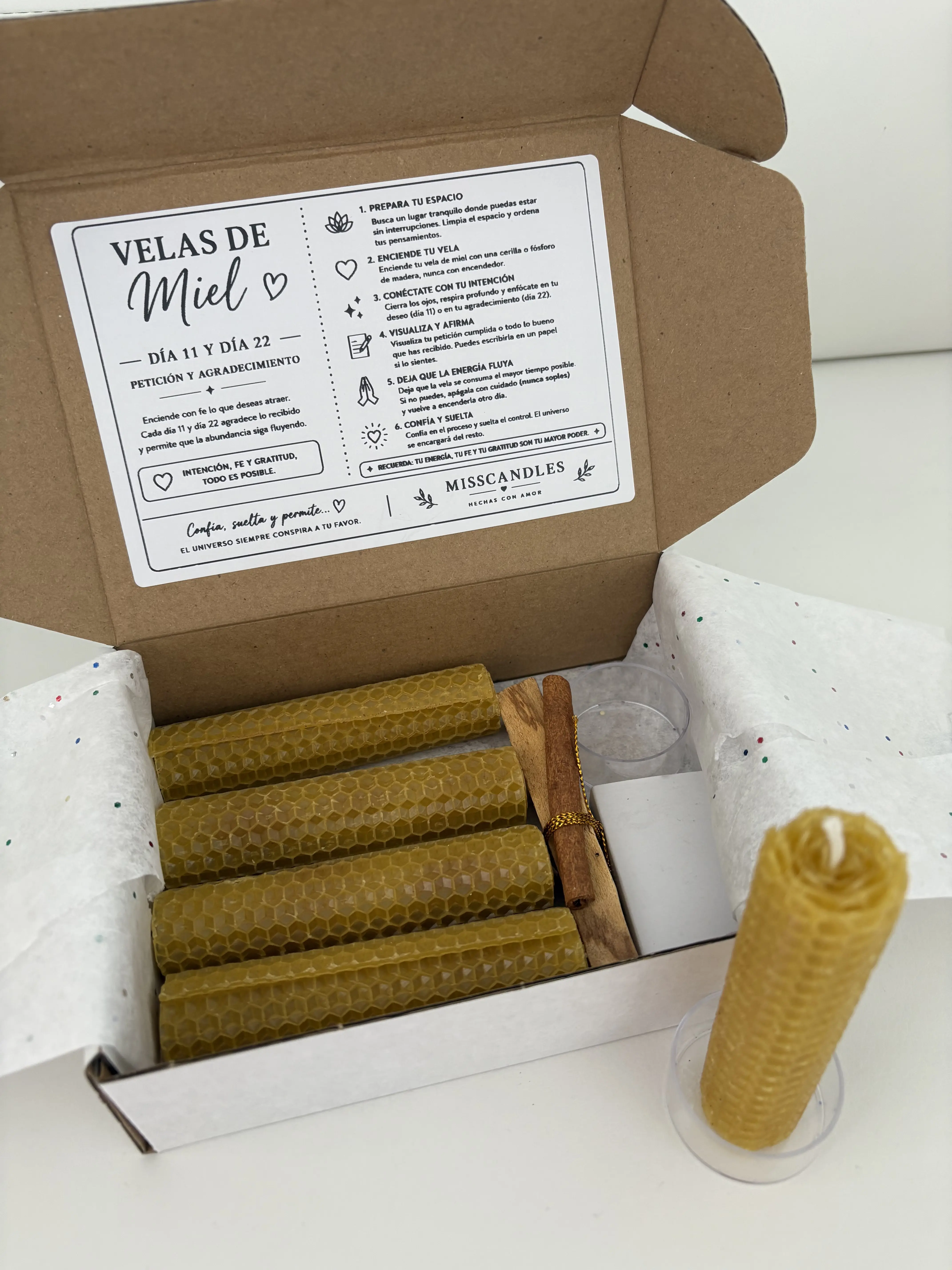 Velas de Cera de Abeja para encender.