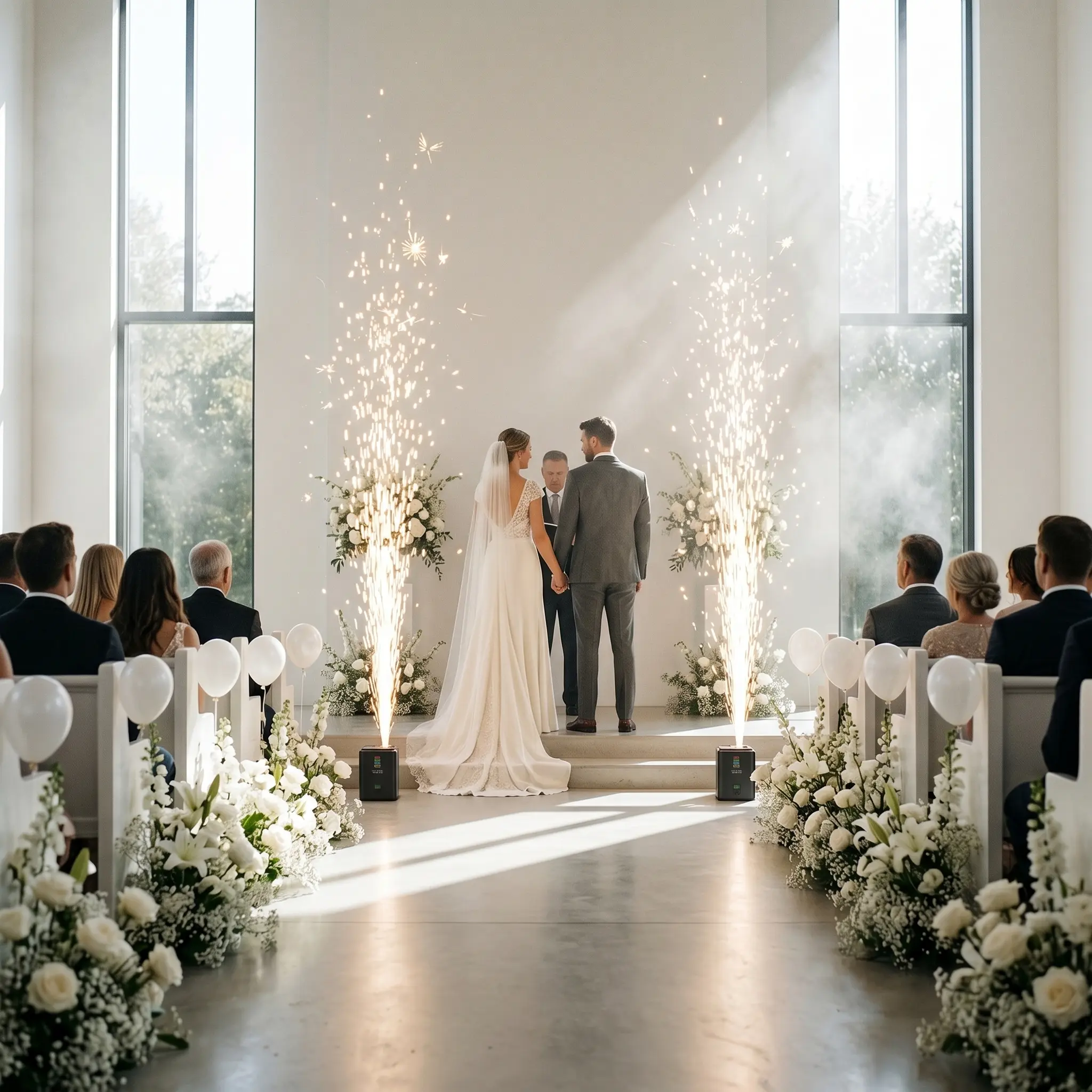 Mini Cold Spark Machine, Remote Control Spark Fountain for Wedding, DJ, Party & Stage Effects - Safe Indoor/Outdoor Use